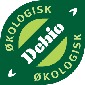 Green Debio organic certification logo with "Økologisk" text.