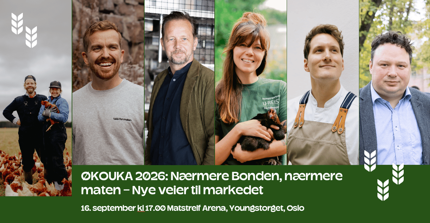 A collage of smiling people, some holding animals, with event text about sustainable food and market paths.